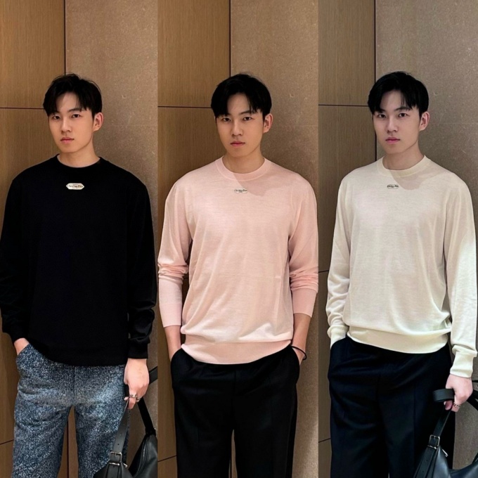 dior small label crew neck knit sweater